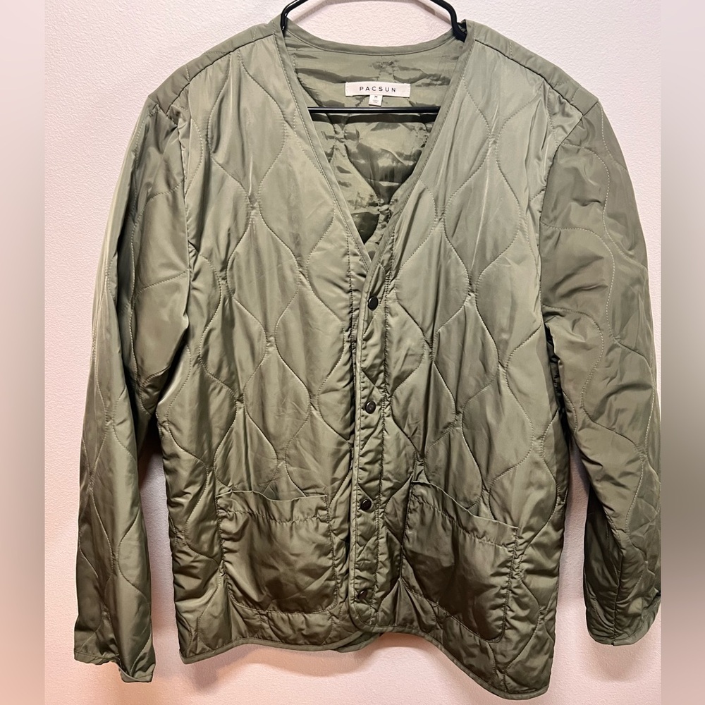 PacSun Sage Green Quilted Jacket